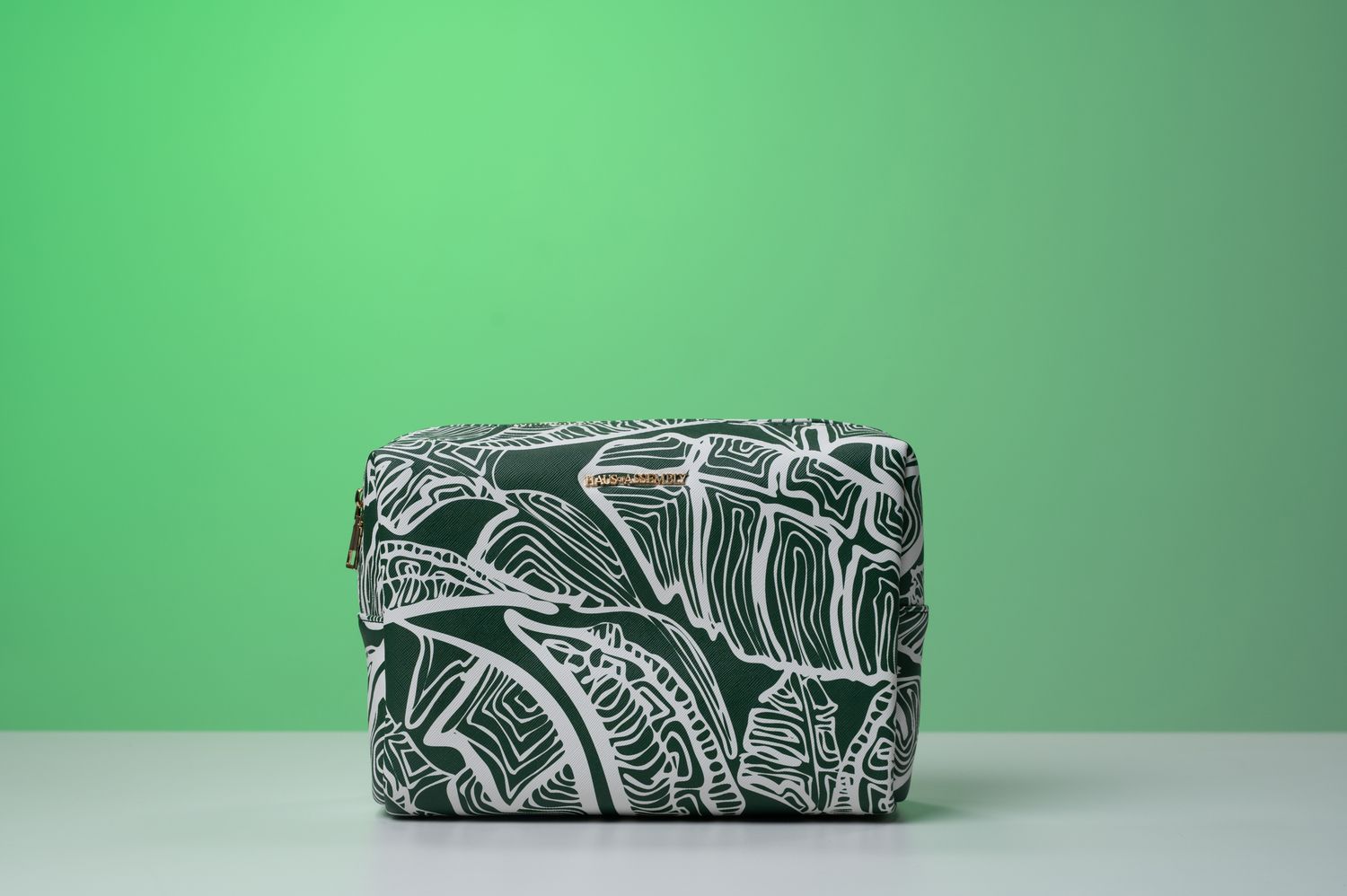 Toiletry Bag - Emerald Green Banana Leaves