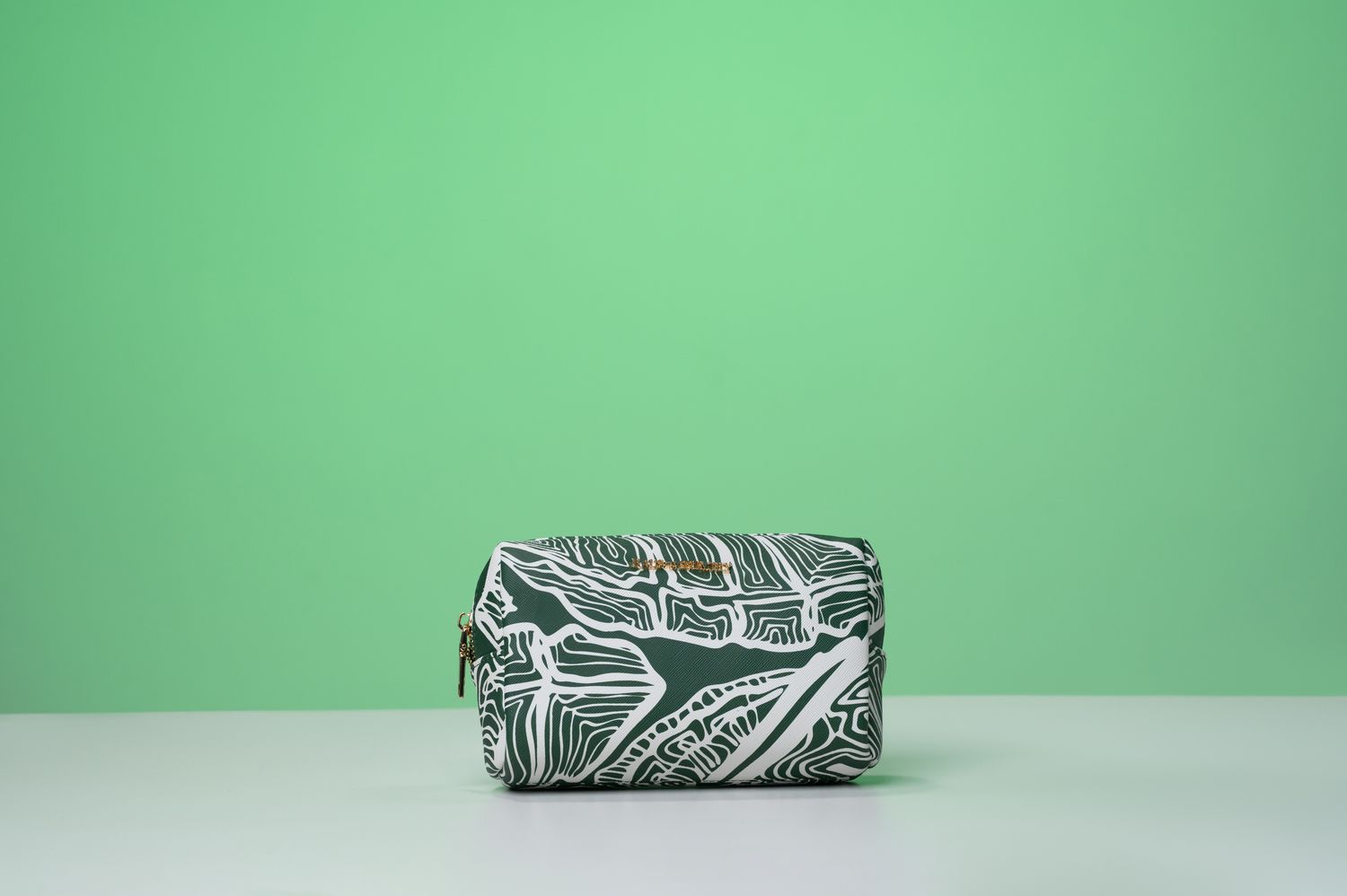 Makeup Bag - Emerald Green Banana Leaves
