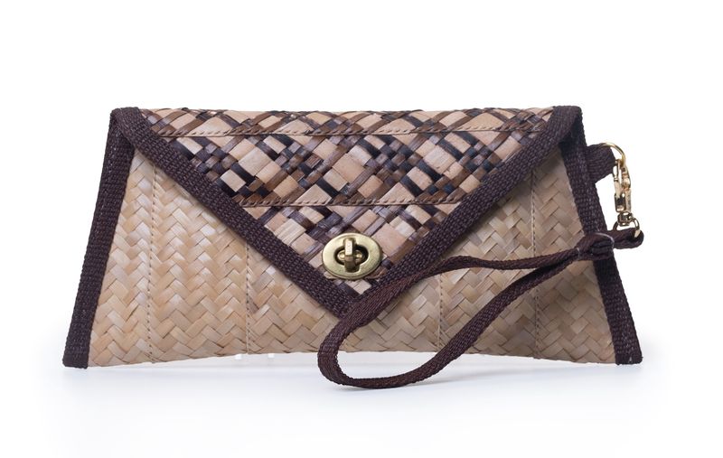 Straw Wristlet - Brown