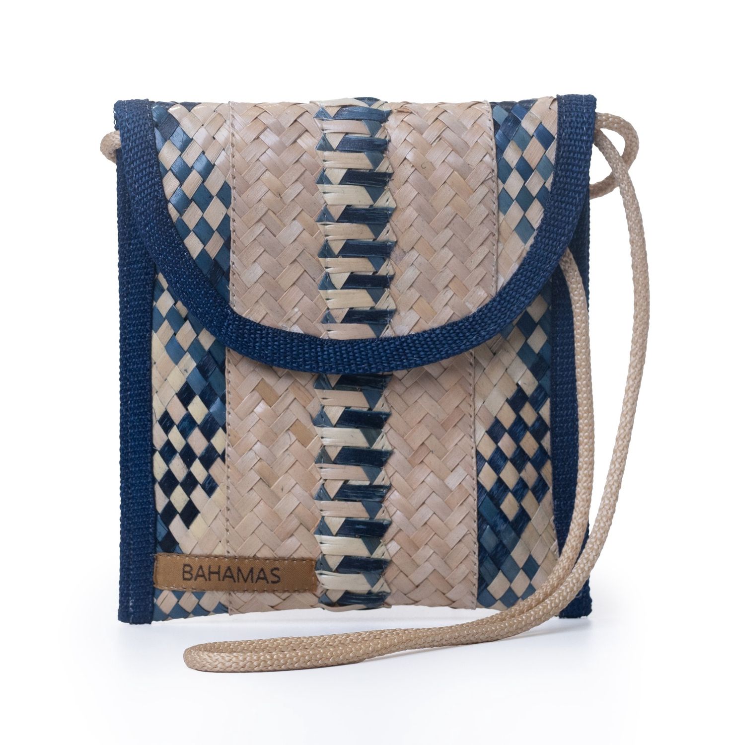 Large Straw Pouch - Blue