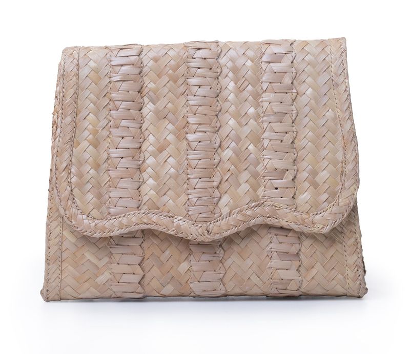 Straw Box Shape Strap Bag - Nude