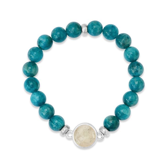 Dune Apatite Stone - Round Beaded Bracelet