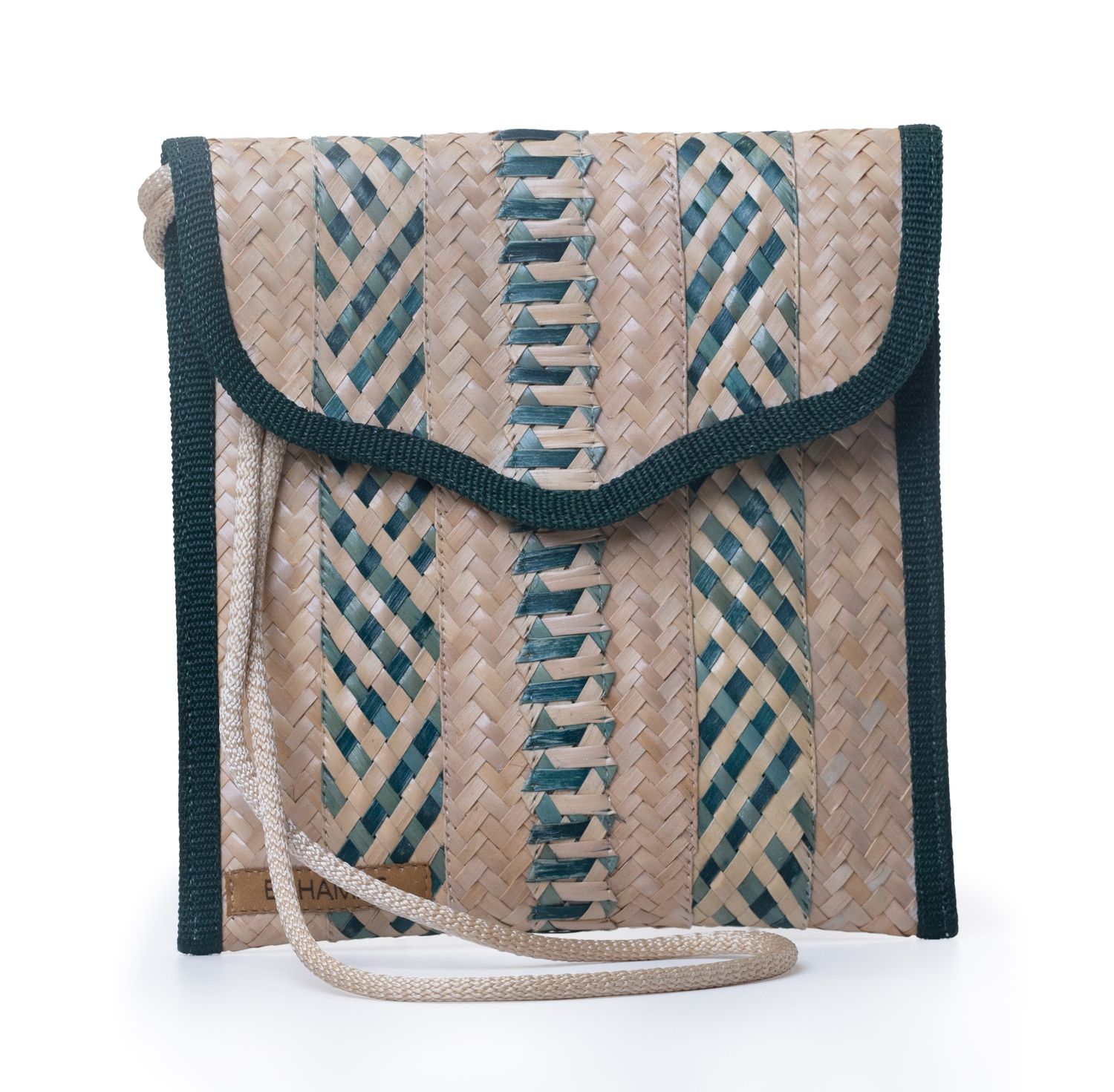 Large Straw Pouch - Emerald Green