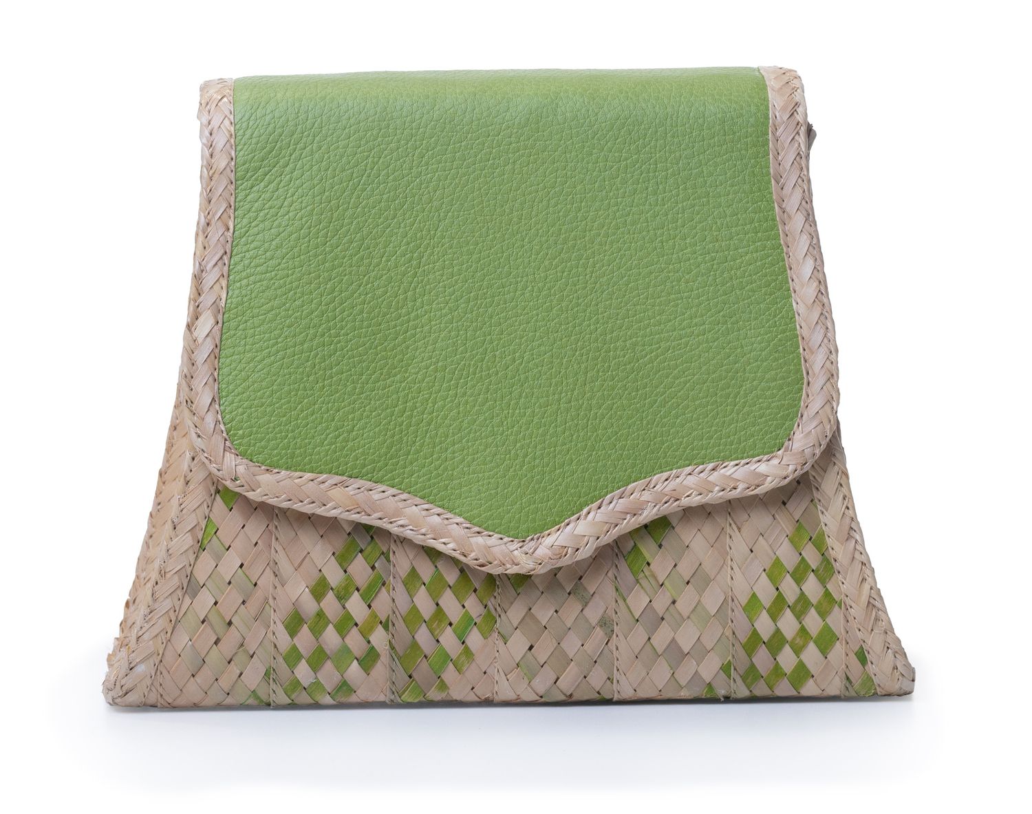 Straw Box Shape Dress Strap Bag - Lime Green
