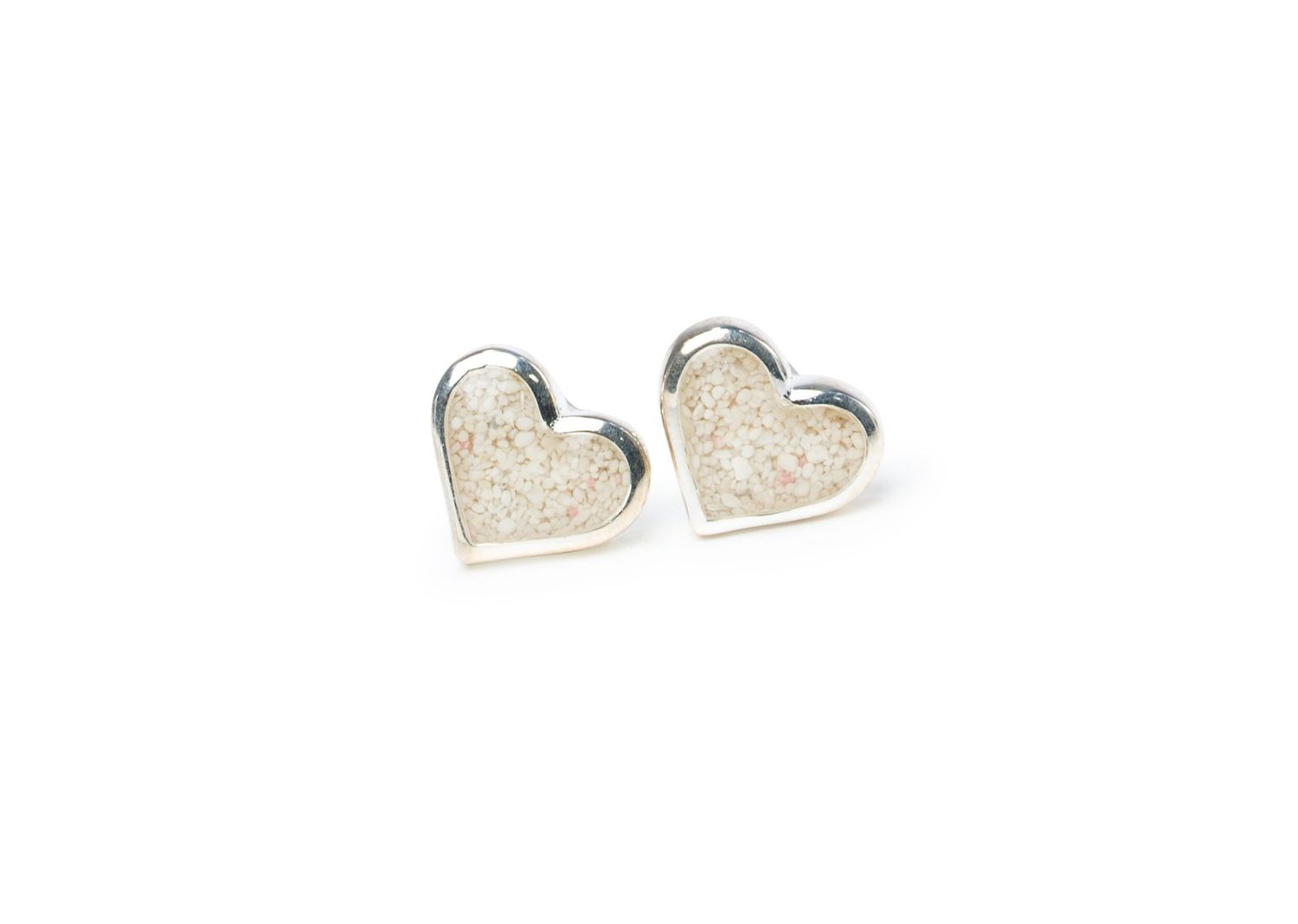 Dune Sand Jewel Heart Stud Earrings with Sand from Paradise Island