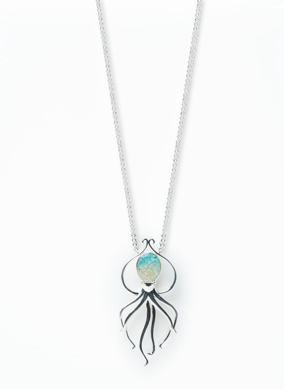 DUNE Octopus Stationary Necklace - Turquoise Gradient , PI Sand