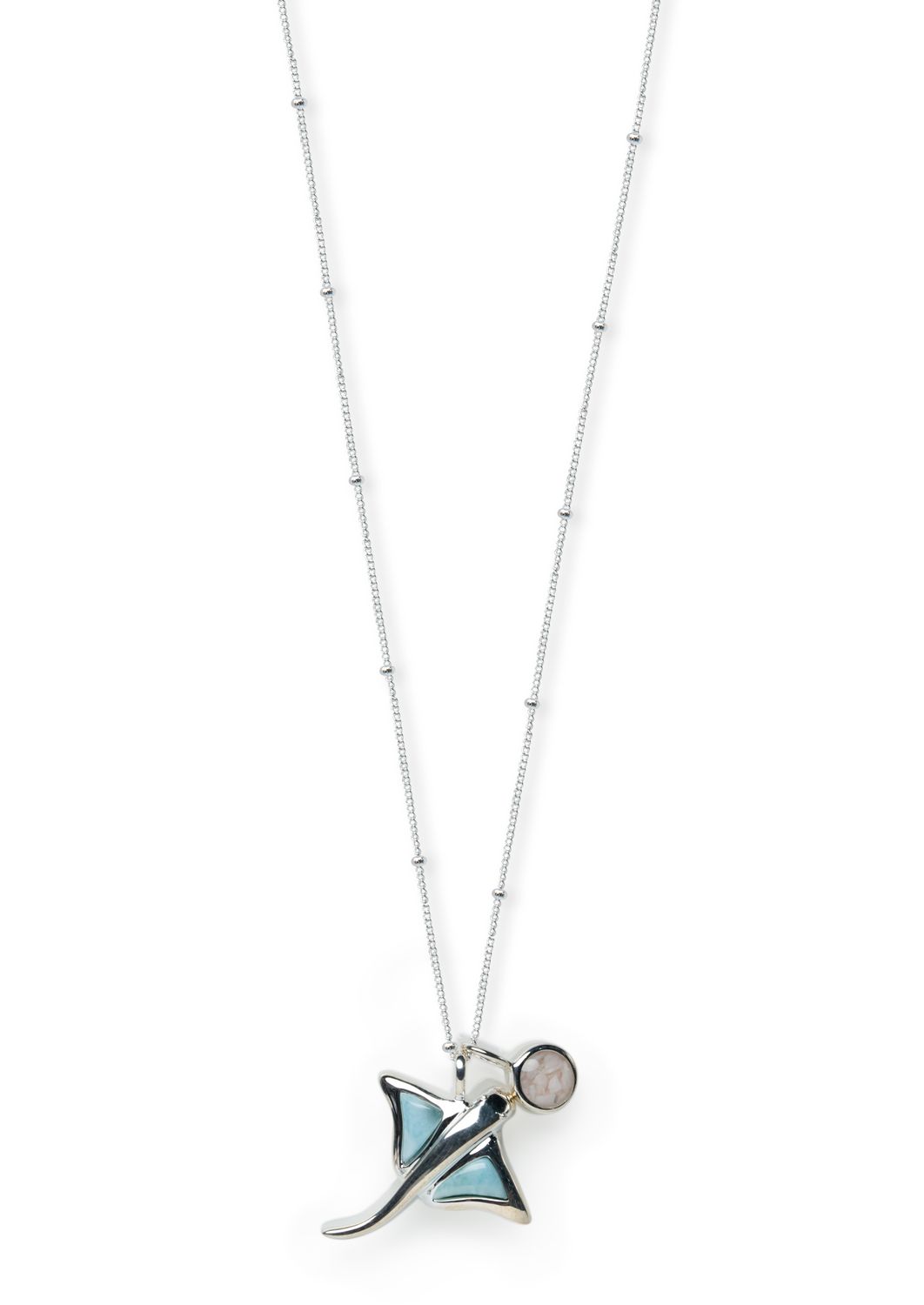 Dune Stingray Necklace - Larimar/Conch Shell