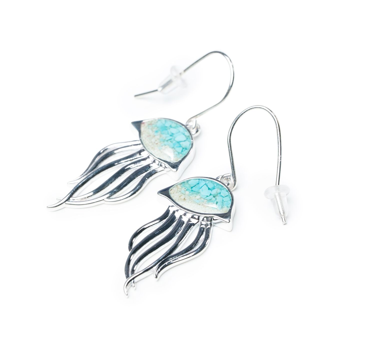 DUNE Jellyfish Drop Earrings - Turquoise Gradient, PI Sand