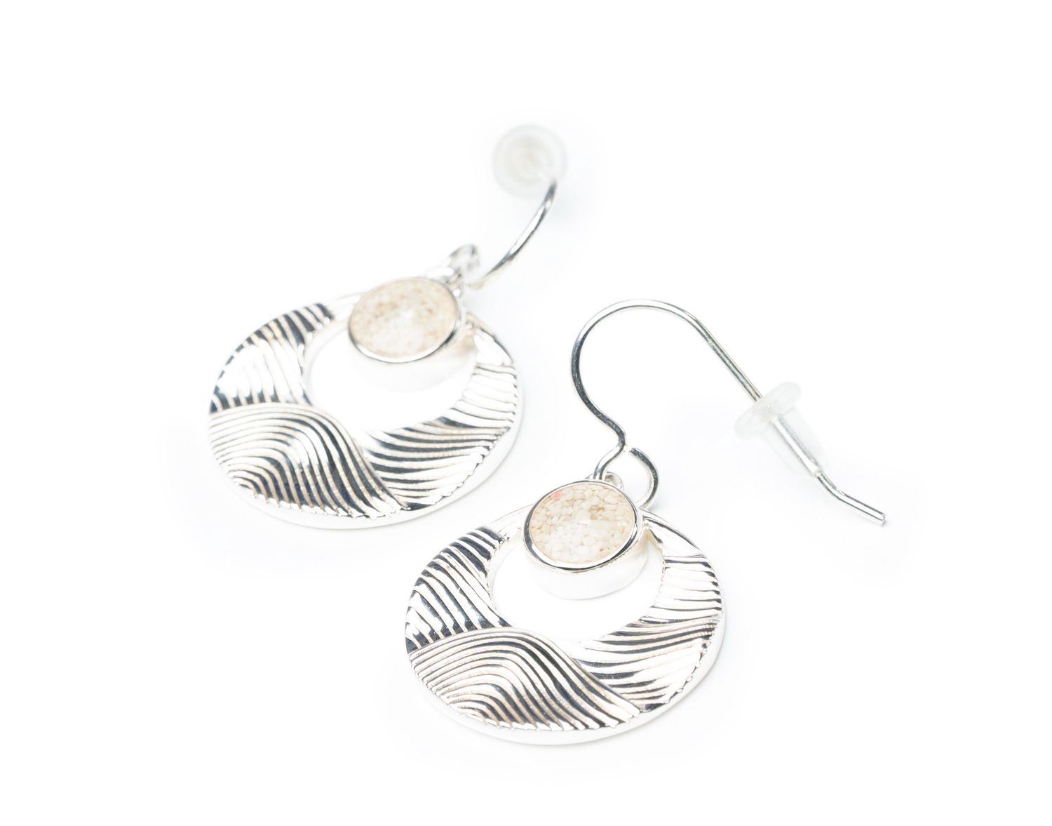 Dune Ocean Waves Drop Earrings with Sand