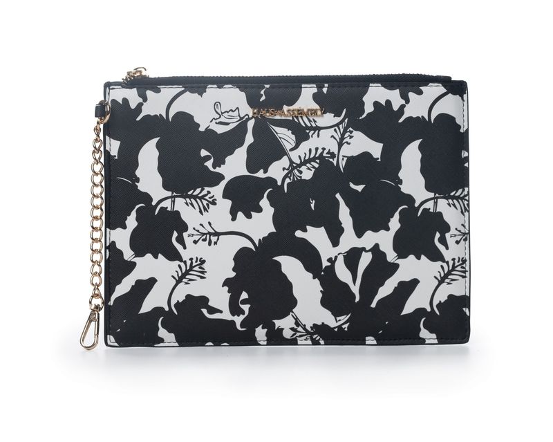 Travel Pouch - Black Hibiscus