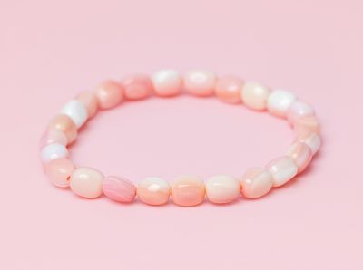 Queen Conch 7&quot; 6X8MM Stretch Bracelet