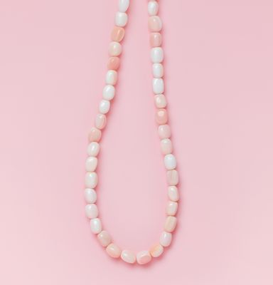 Queen Conch/SS 16&quot;-18&quot; 6x8mm Beaded Necklace