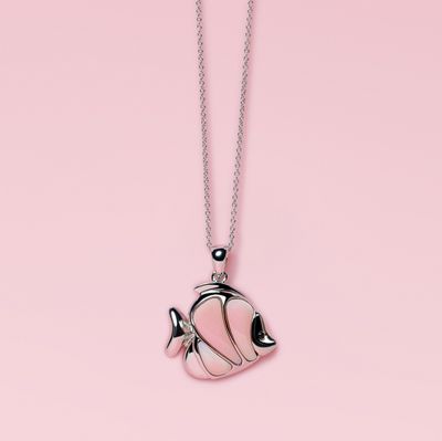 Queen Conch/SS Angelfish Necklace