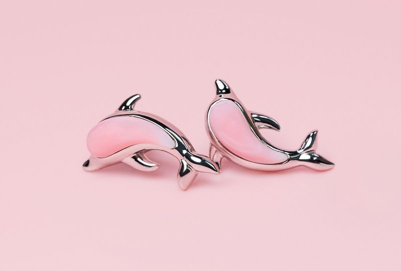 Queen Conch/SS Dolphin Earrings