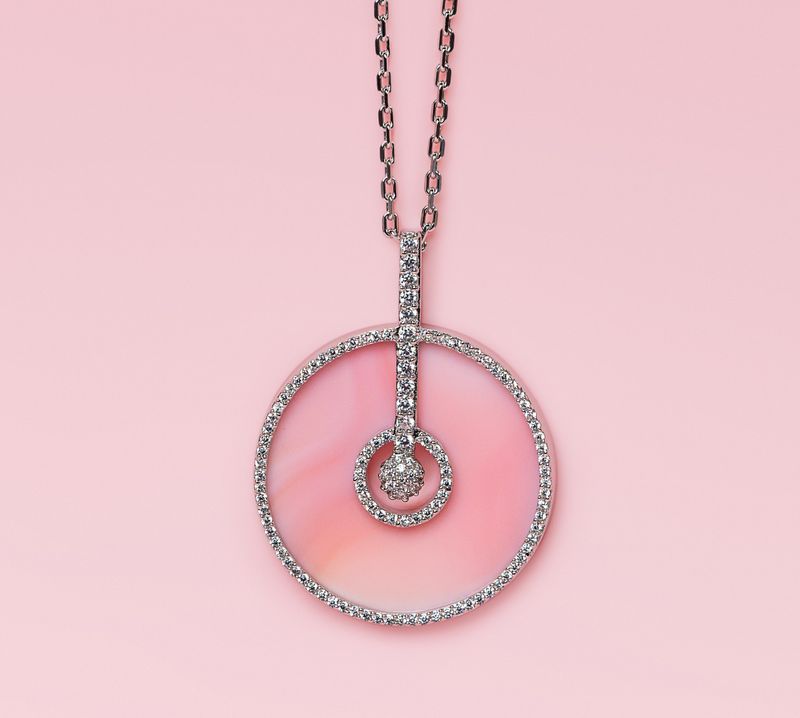 QC SS Round Pendant w/ CZ&#39;S Necklace