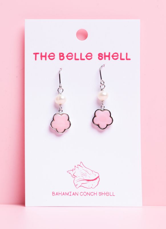 Queen Conch/SS Clover &amp; FWP Dangle Earring