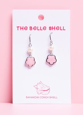 Queen Conch/SS Clover &amp; FWP Dangle Earring