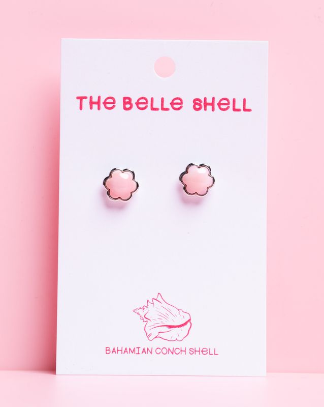 Queen Conch/SS Clover Shape Stud Earring