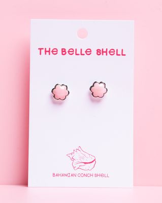 Queen Conch/SS Clover Shape Stud Earring