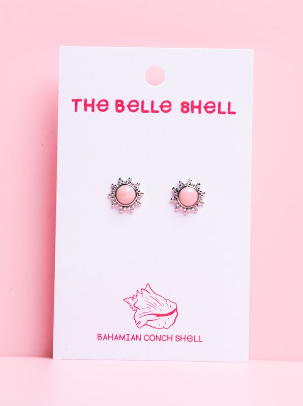 Queen Conch/SS Sun Stud Earrings