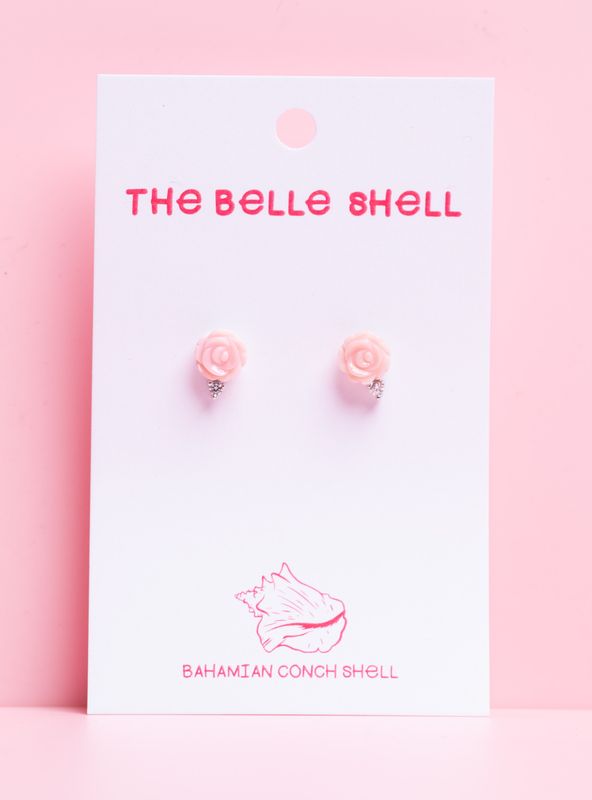 Queen Conch SS Small Rose Stud Earrings