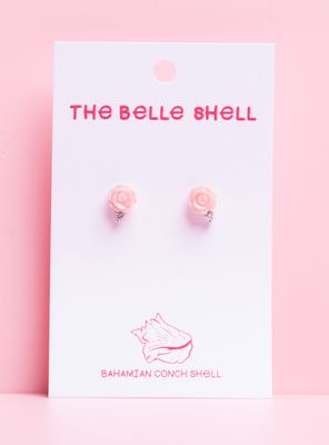 Queen Conch SS Small Rose Stud Earrings