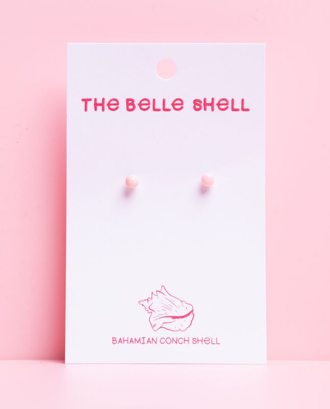 Queen Conch 4mm Round Stud Earring SS