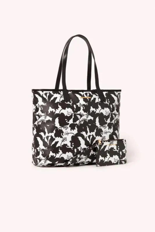 AM Tote - Black Hibiscus