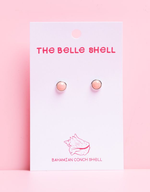 Queen Conch/SS Small Circle Stud Earrings