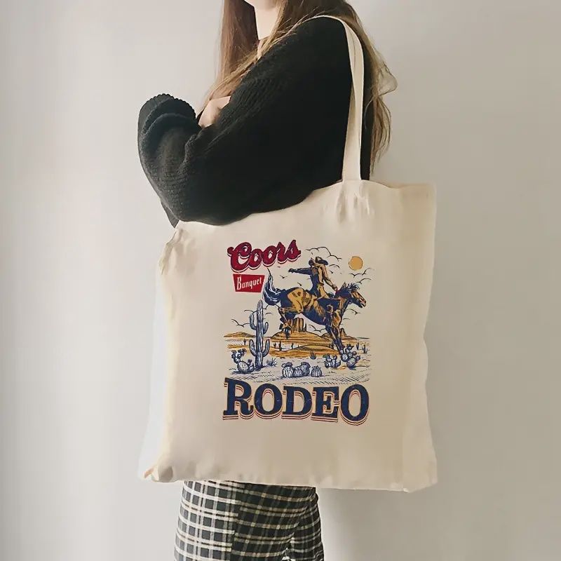 Coors Rodeo Cowboy Print Tote Bag