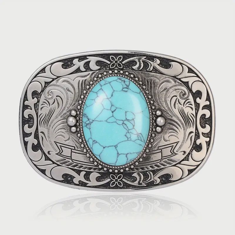 Genuine Turquoise Natural Belt Buckle
