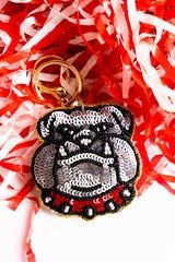 Bulldog Sequin Keychain