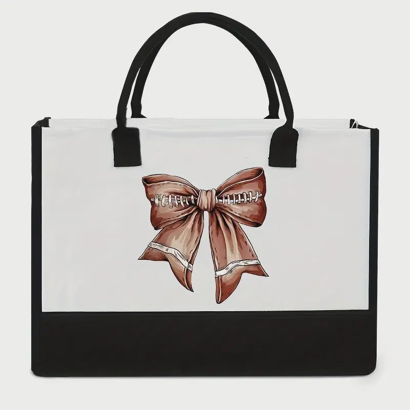 Football Bow Canvas Bag
