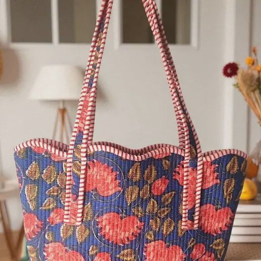 Rustic Garden Scalloped Tote Bag