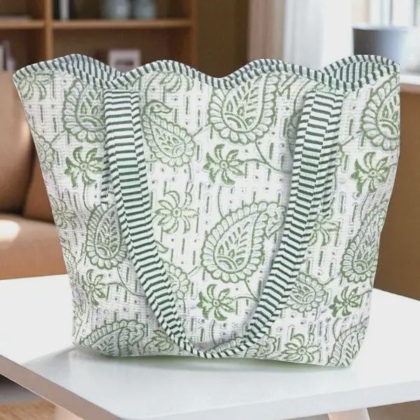 The Paisley Garden Scalloped Tote Bag