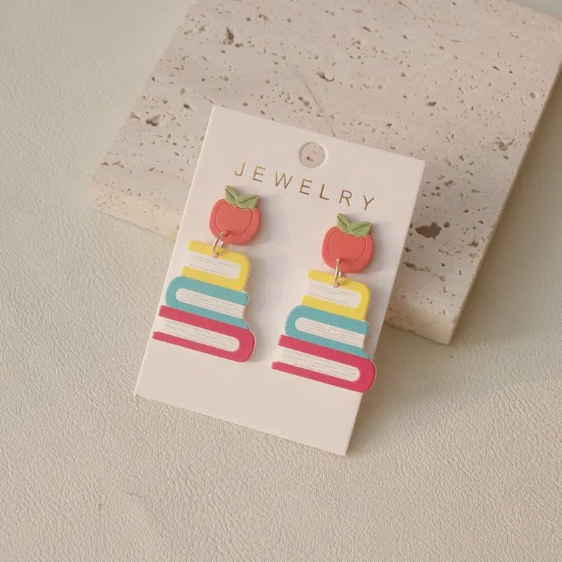 Book Dangle Earrings