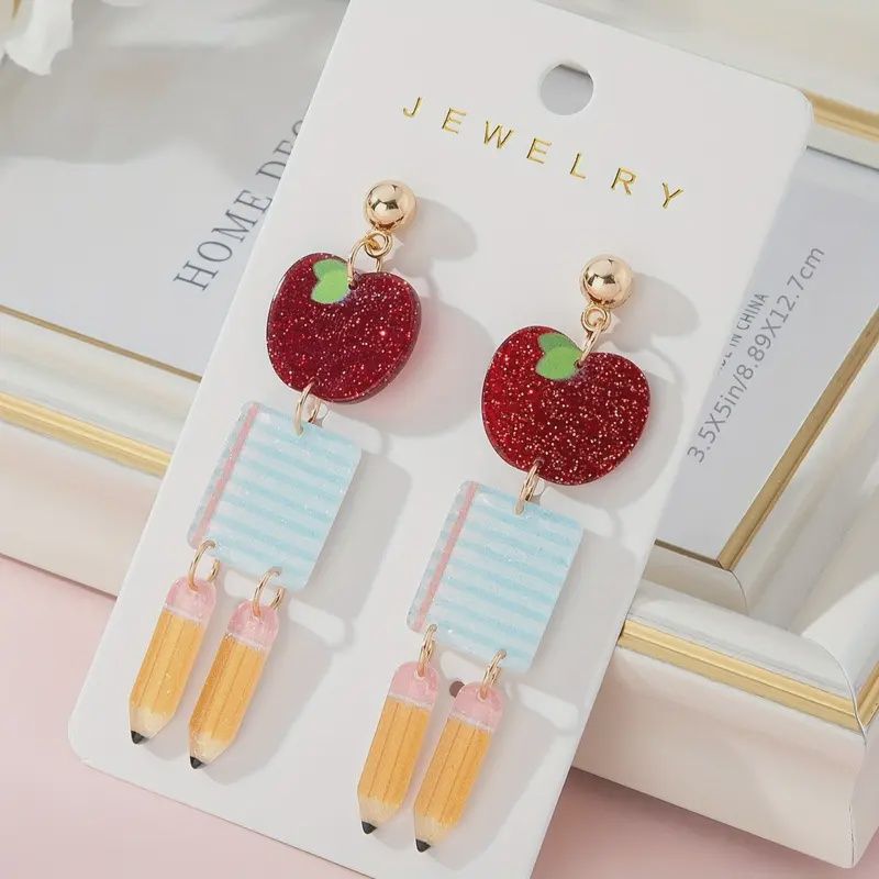 Apple Acrylic Earrings