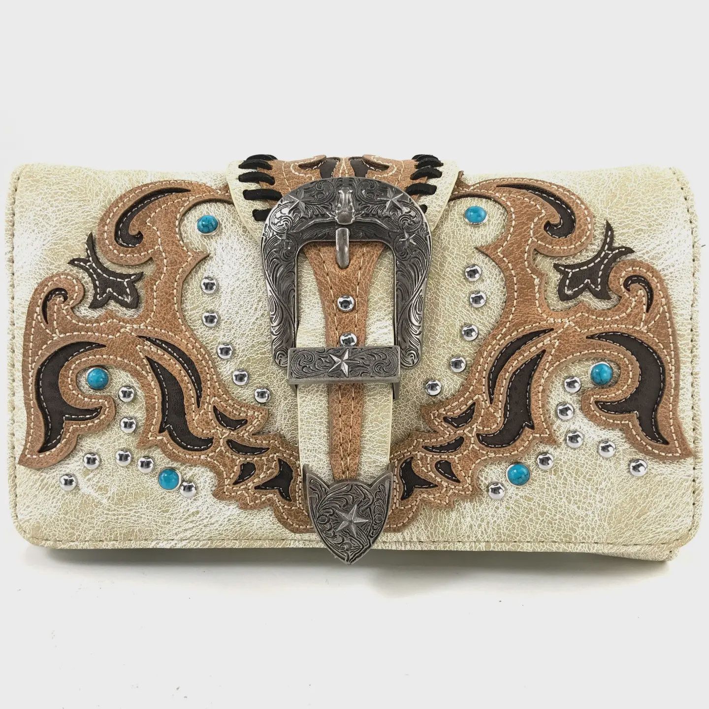 Longhorn Belt Buckle Western Wallet