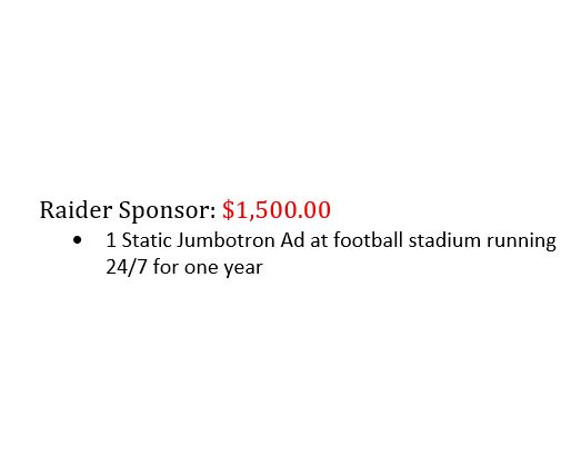 Raider Sponsor - Sponsorship
