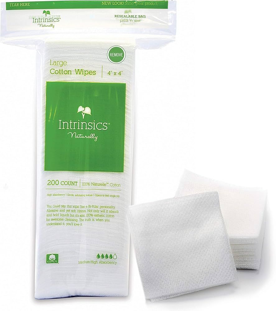 INTRINSICS 4 X 4 LARGE COTTON ESTHETIC WIPES