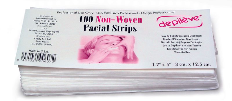 DEPILEVE NON-WOVEN FACIAL STRIPS 1.2&quot;x 5&quot; - 100 COUNT
