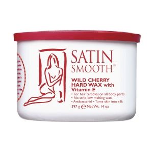 SATIN SMOOTH WILD CHERRY HARD WAX WITH VITAMIN E 14OZ.