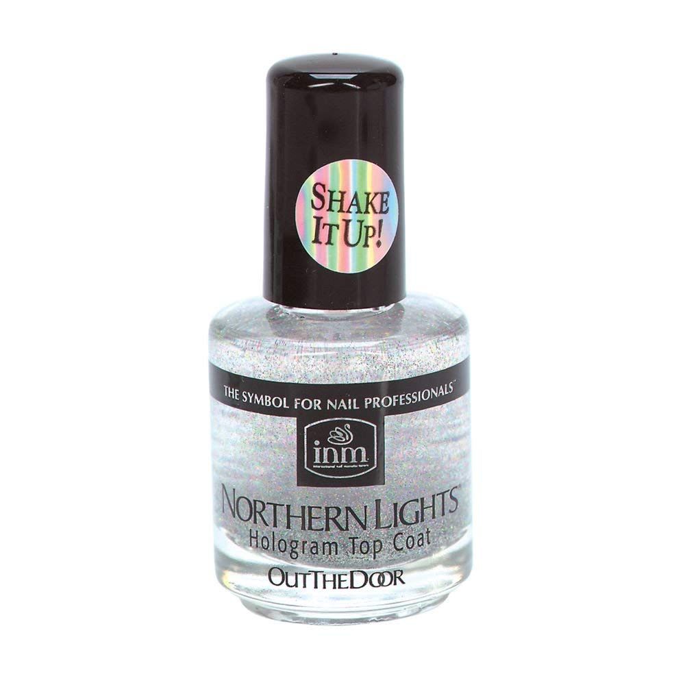 INM NORTHERN LIGHTS SILVER HOLOGRAM TOP COAT .5 OZ.