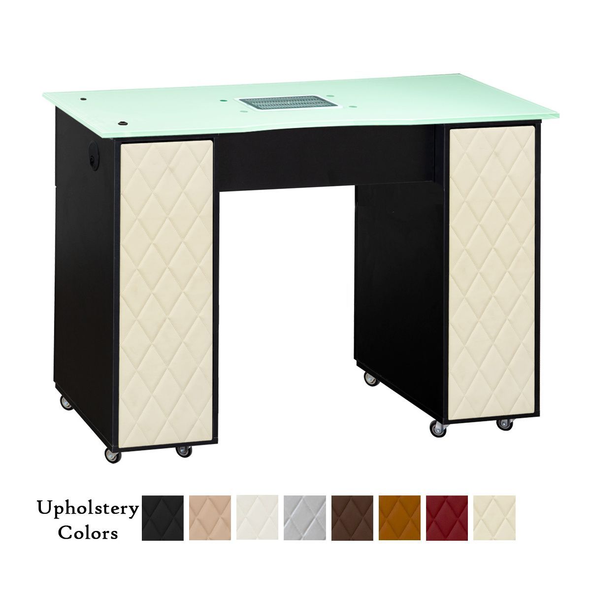 MANICURE TABLE - FROSTED GLASS TOP AND DUST COLLECTOR #9