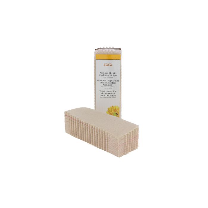 GIGI NATURAL MUSLIN EPILATING STRIPS SMALL 1.75"X4.5" 100 PACK