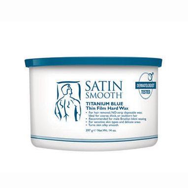 SATIN SMOOTH TITANIUM BLUE THIN FILM HARD WAX 14 OZ.