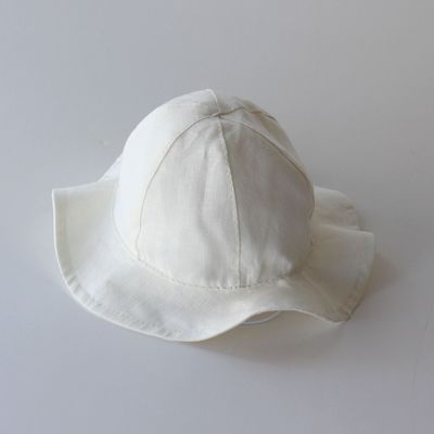Chapéu de Linho Pérola com Abas Maria Malmequer - Chapéu de Linho Pérola com Abas