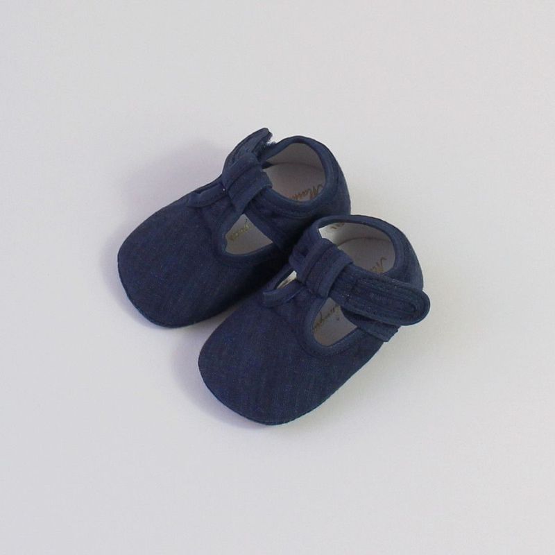 Maria Malmequer - Sapato Linho Azul Escuro