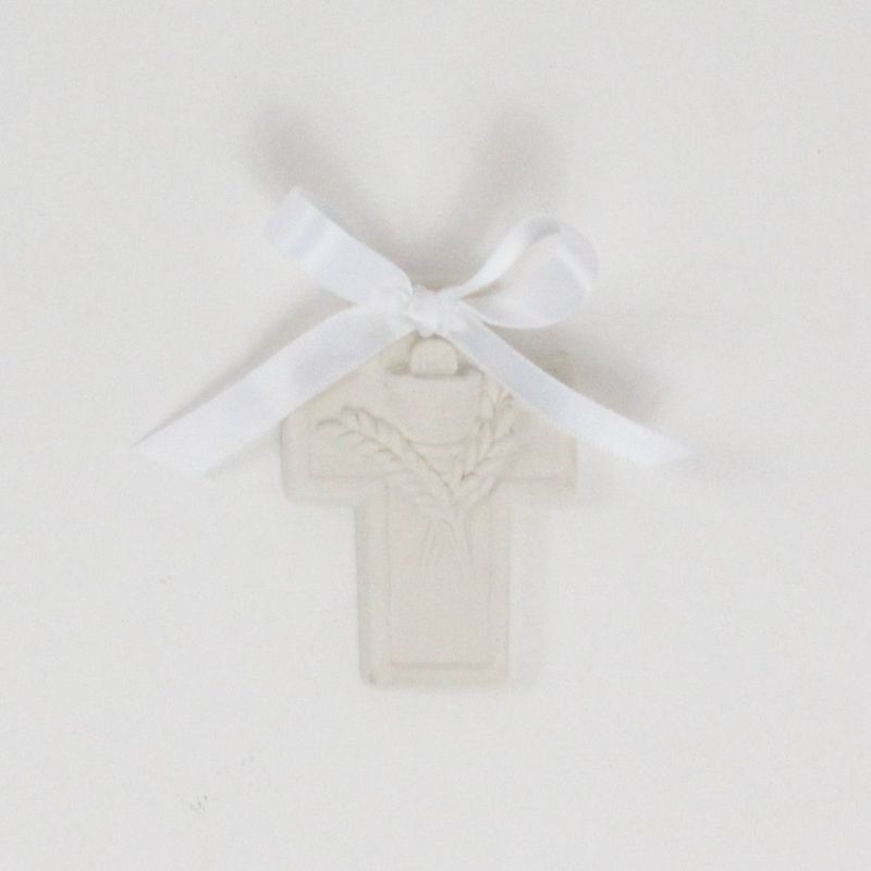 Maria Malmequer - Cruz de Gesso Espiga com Laço
