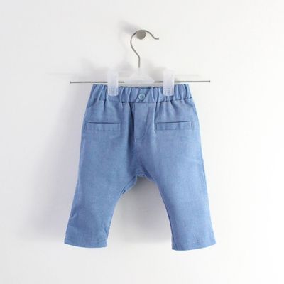 Calças Bombazine Azul Inglês Maria Malmequer - Calças Bombazine Azul Inglês